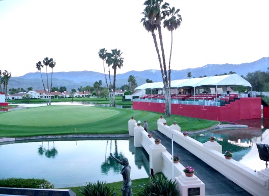 18th green and Poppy's Pond on a calm Wednesday night before KNC