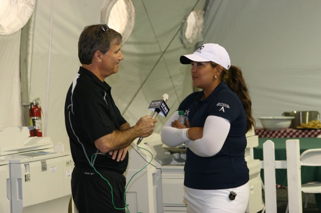 Lizette is just as cool chatting it up with me as she is on the course