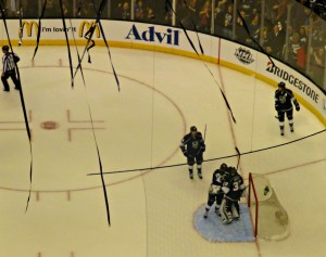 Quick gets confetti and congrats after a big shutout win