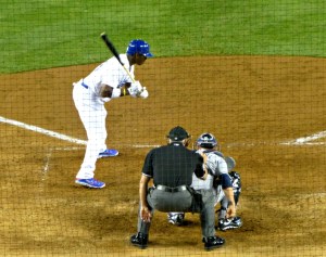 Puig strikes out looking at a very low pitch in the 9th inning