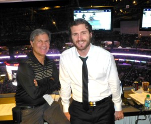 with Richards at the alcohol free press area known as Ted's Sports Bar 