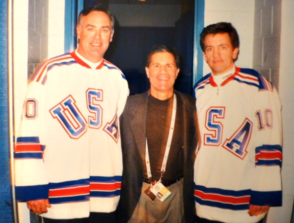 With Jim Craig and Mark Johnson at the 25th anniversary of the 'Miracle on Ice'