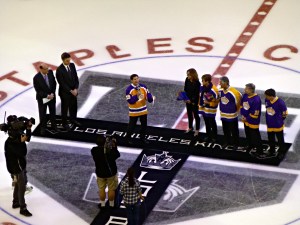 Pregame ceremony at center ice