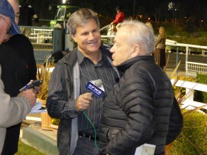 with HP's all-time winning Stakes trainer Jerry Hollendorfer (my last winner's circle interview)