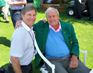 With Arnie who was kind enough to briefly say hello while having lunch.